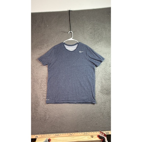 Nike Shirt Mens XL Blue Dri-FIT Athletic Tee Lightweight Performance Swoosh Logo - Picture 1 of 8